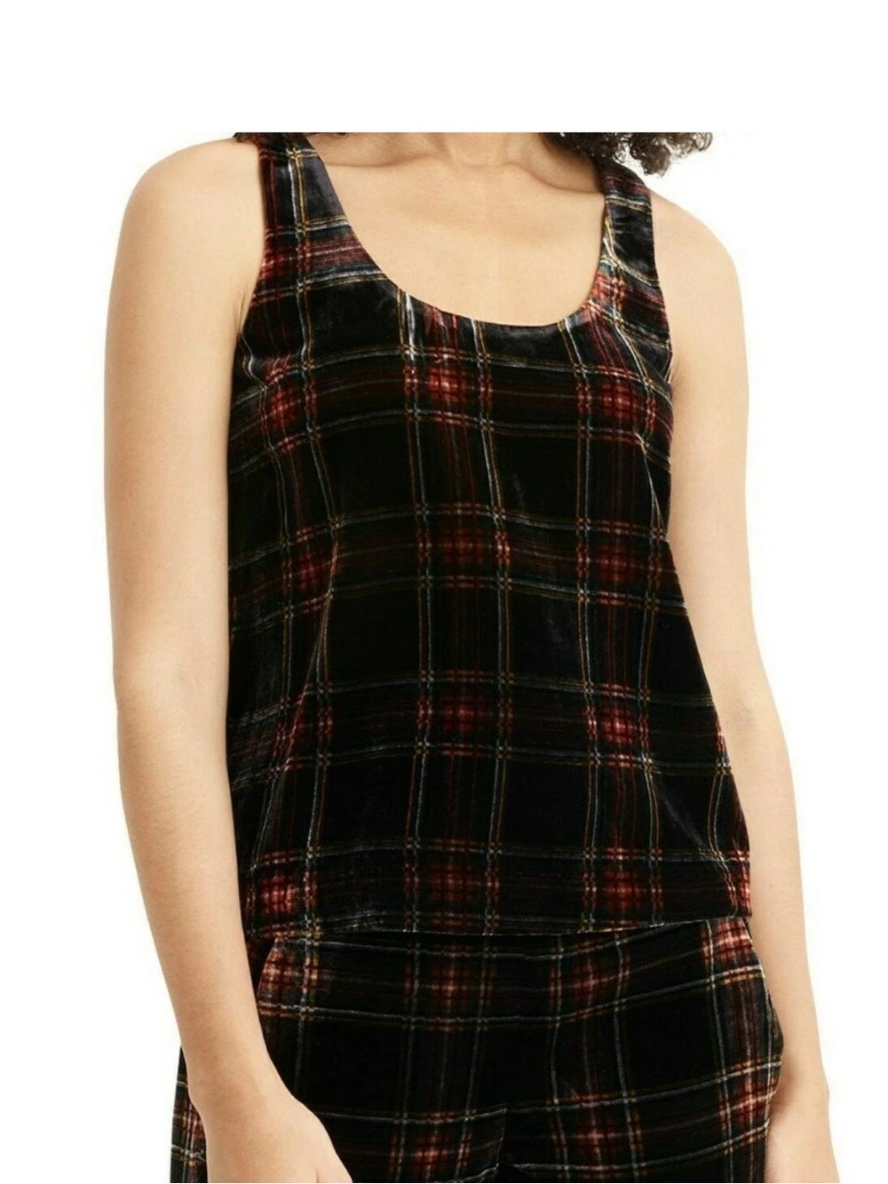 J Crew K2521 NWT Size 4 Stunning Holiday Stewart Tartan Plaid Velvet Tank Top